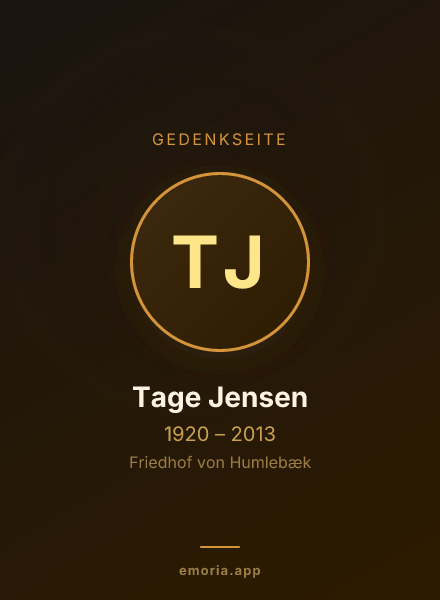 Gedenkportrait von Tage Jensen