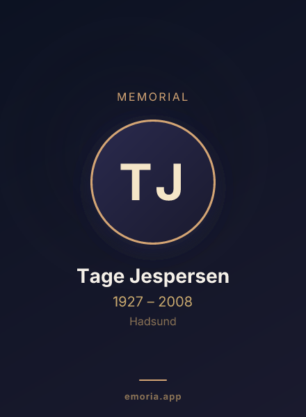 Memorial portrait of Tage Jespersen