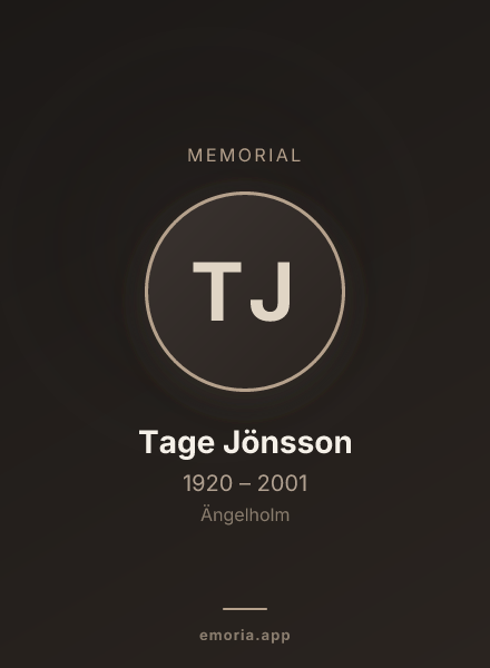 Memorial portrait of Tage Jönsson
