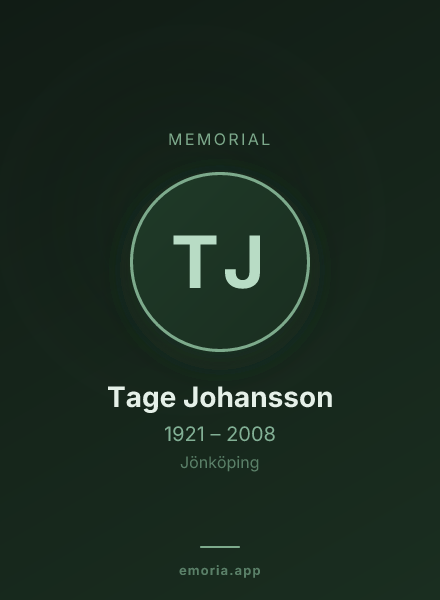 Memorial portrait of Tage Johansson