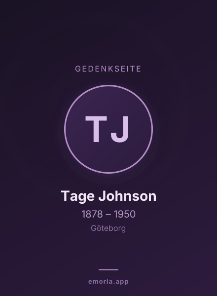 Gedenkportrait von Tage Johnson