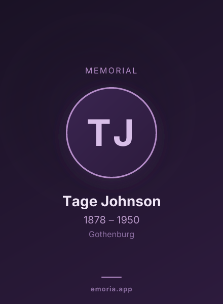 Memorial portrait of Tage Johnson