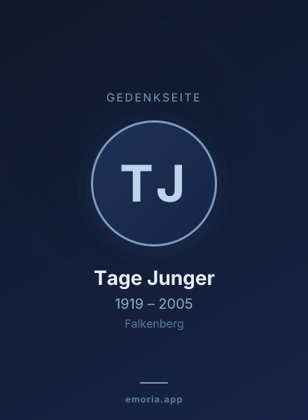 Gedenkportrait von Tage Junger