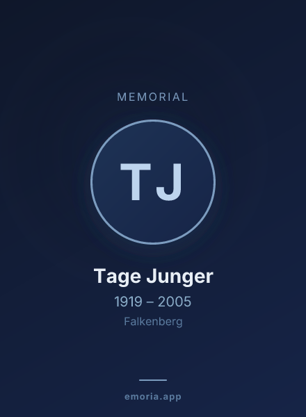 Memorial portrait of Tage Junger