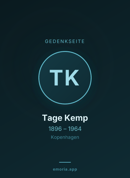 Gedenkportrait von Tage Kemp