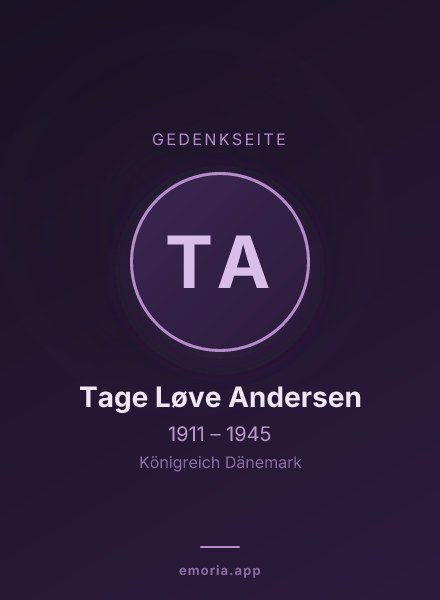 Gedenkportrait von Tage Løve Andersen