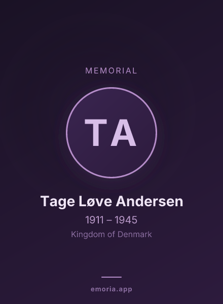 Memorial portrait of Tage Løve Andersen