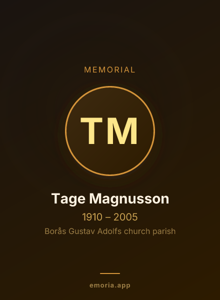 Memorial portrait of Tage Magnusson