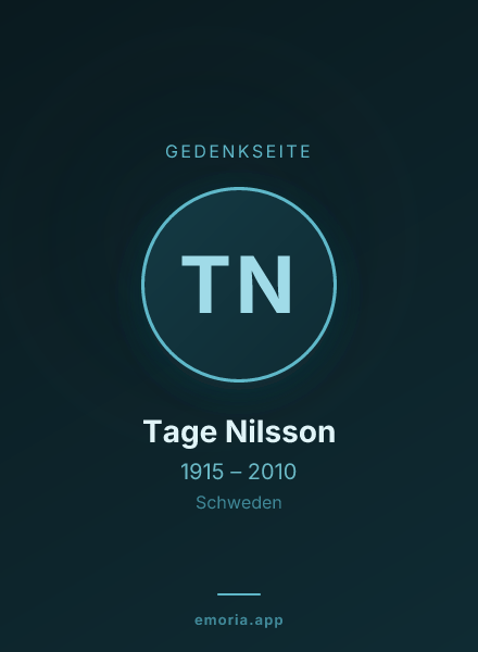 Gedenkportrait von Tage Nilsson