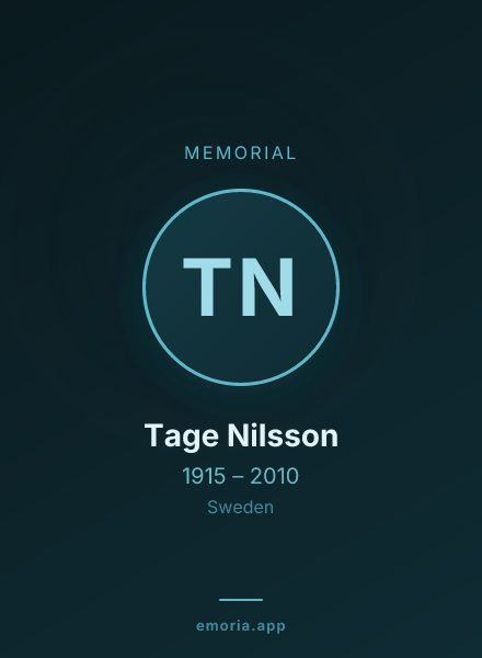 Memorial portrait of Tage Nilsson