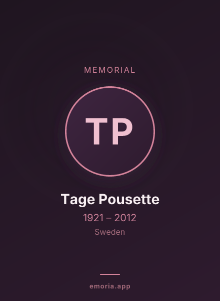 Memorial portrait of Tage Pousette