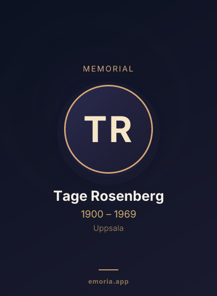 Memorial portrait of Tage Rosenberg