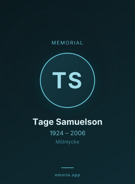 Memorial portrait of Tage Samuelson