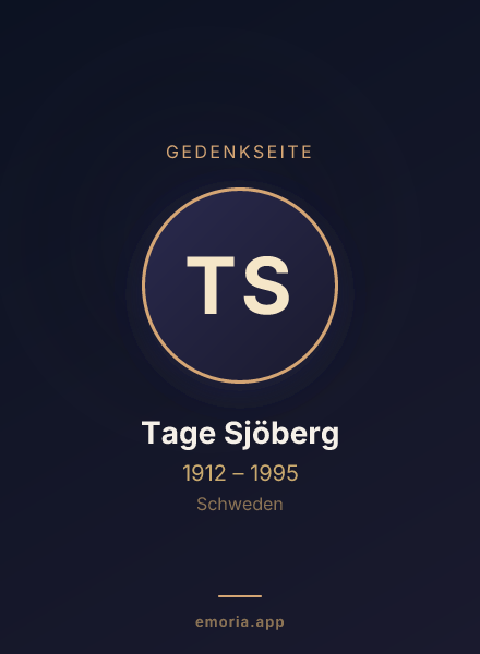 Gedenkportrait von Tage Sjöberg