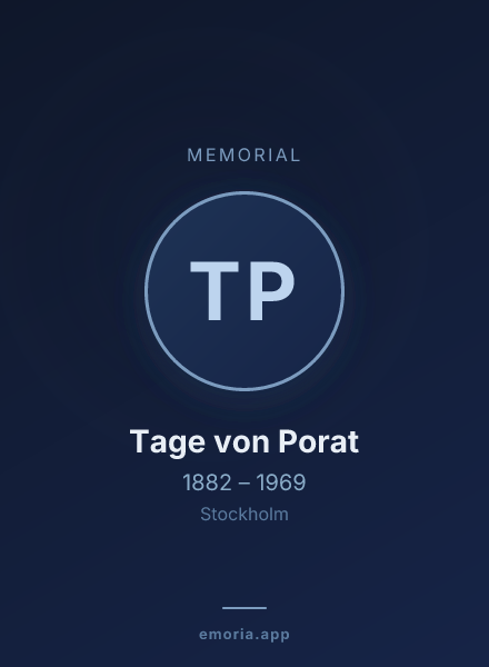 Memorial portrait of Tage von Porat