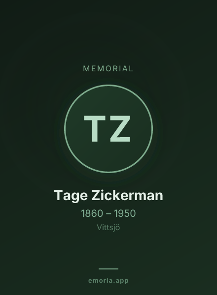 Memorial portrait of Tage Zickerman