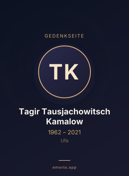 Gedenkportrait von Tagir Tausjachowitsch Kamalow