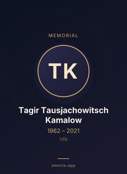 Memorial portrait of Tagir Tausjachowitsch Kamalow