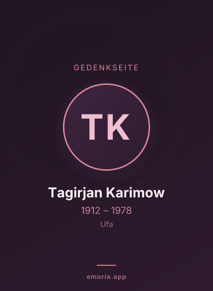 Gedenkportrait von Tagirjan Karimow