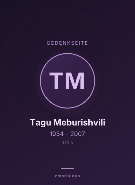 Gedenkportrait von Tagu Meburishvili