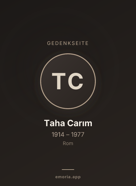 Gedenkportrait von Taha Carım