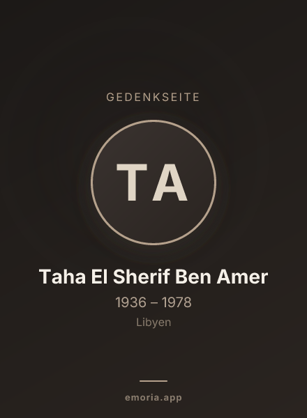 Gedenkportrait von Taha El Sherif Ben Amer