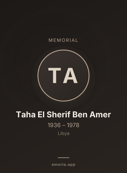 Memorial portrait of Taha El Sherif Ben Amer