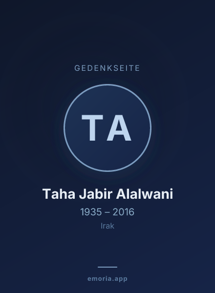 Gedenkportrait von Taha Jabir Alalwani