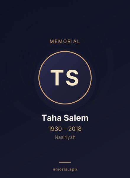Memorial portrait of Taha Salem