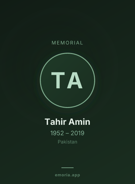 Memorial portrait of Tahir Amin