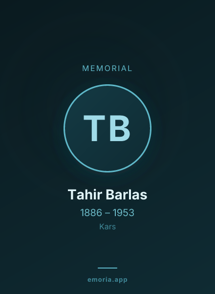 Memorial portrait of Tahir Barlas
