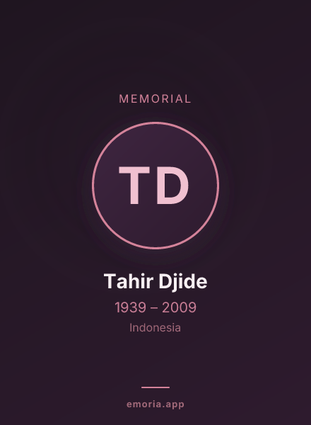 Memorial portrait of Tahir Djide