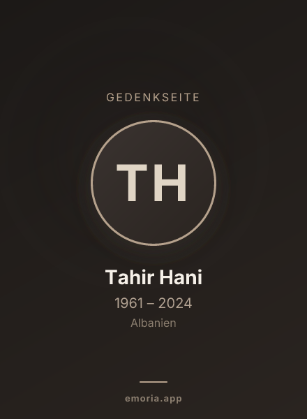 Gedenkportrait von Tahir Hani