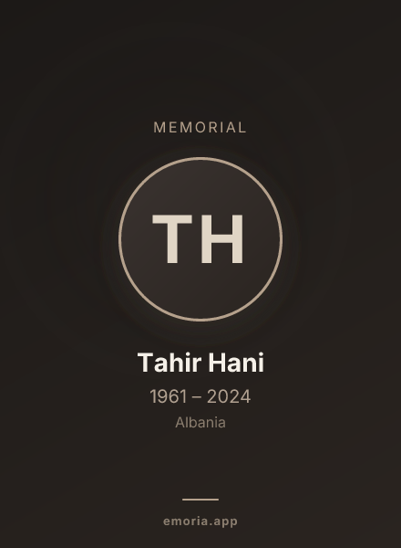 Memorial portrait of Tahir Hani