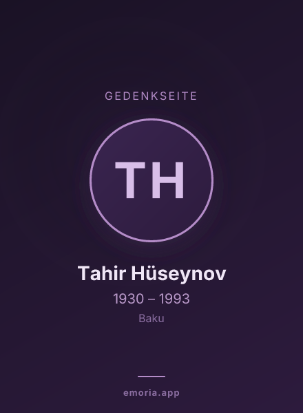 Gedenkportrait von Tahir Hüseynov