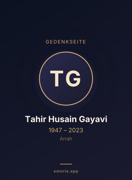 Gedenkportrait von Tahir Husain Gayavi