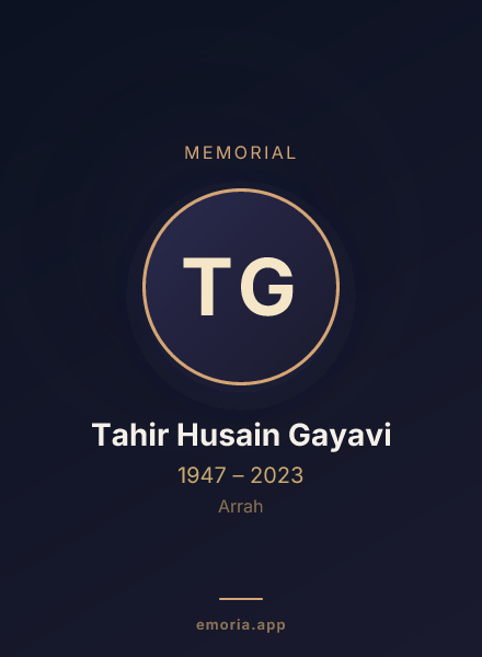 Memorial portrait of Tahir Husain Gayavi