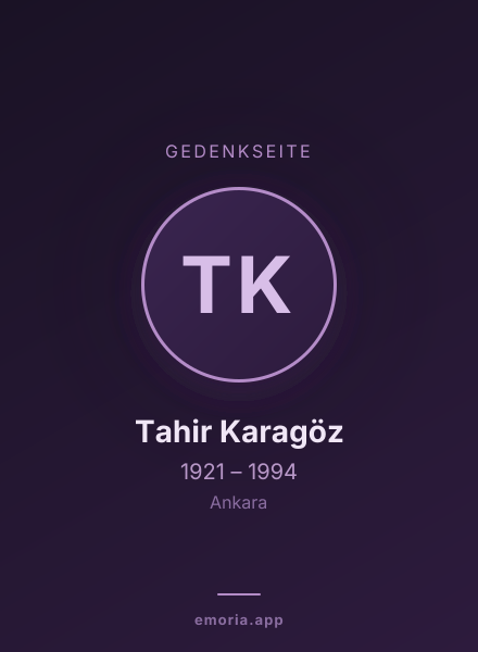 Gedenkportrait von Tahir Karagöz