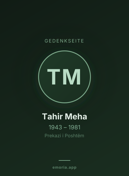 Gedenkportrait von Tahir Meha