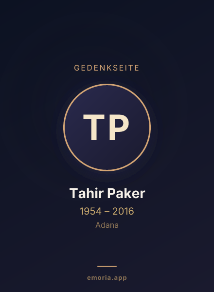 Gedenkportrait von Tahir Paker