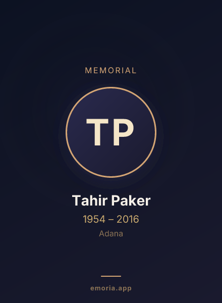 Memorial portrait of Tahir Paker