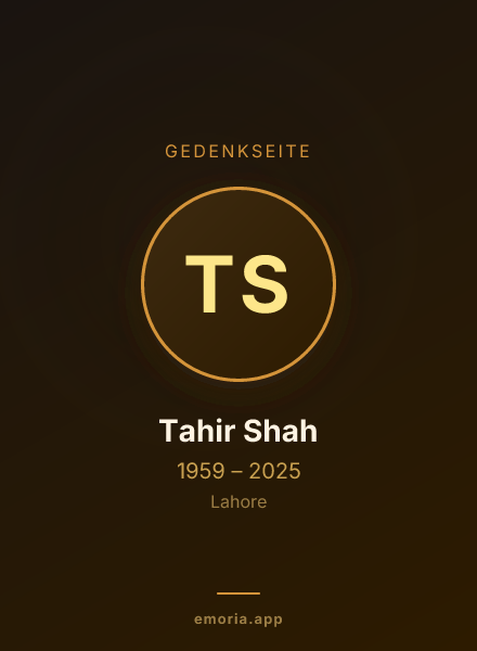 Gedenkportrait von Tahir Shah
