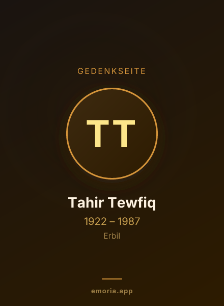 Gedenkportrait von Tahir Tewfiq