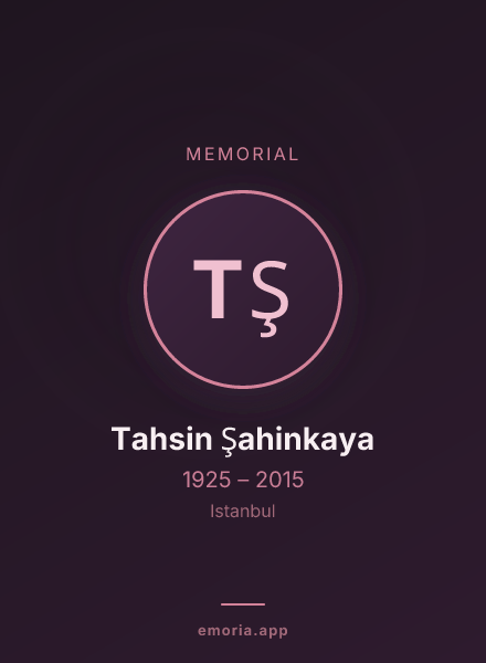 Memorial portrait of Tahsin Şahinkaya