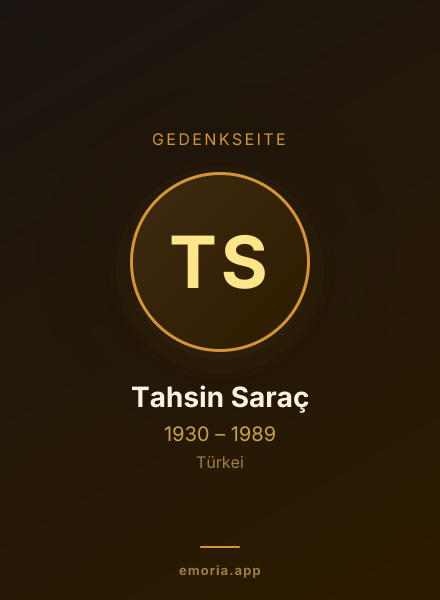 Gedenkportrait von Tahsin Saraç