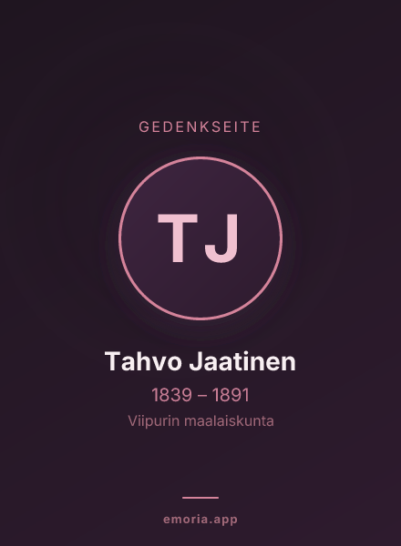Gedenkportrait von Tahvo Jaatinen