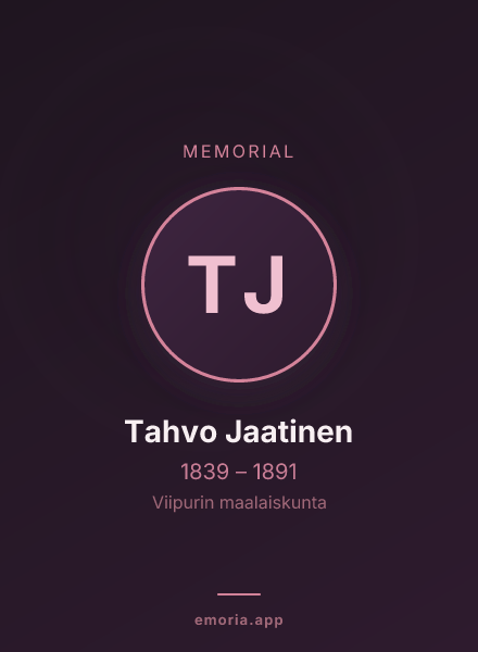 Memorial portrait of Tahvo Jaatinen