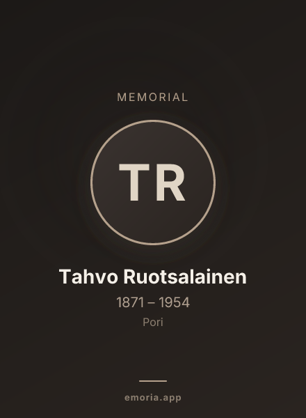 Memorial portrait of Tahvo Ruotsalainen