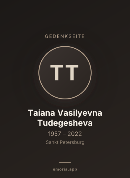 Gedenkportrait von Taiana Vasilyevna Tudegesheva