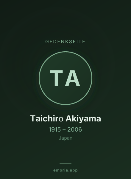 Gedenkportrait von Taichirō Akiyama
